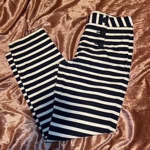 Express Navy Blue and White Stripe Pants